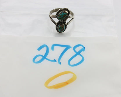 Navajo Ring 925 Silver Natural AAA Blue Turquoise Artist Signed Tom Willeto C80s