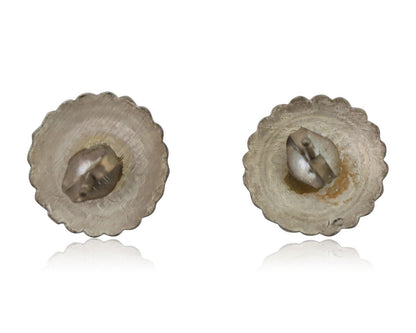 Navajo Small Shield Earrings 925 Silver Native American Artist C.80's