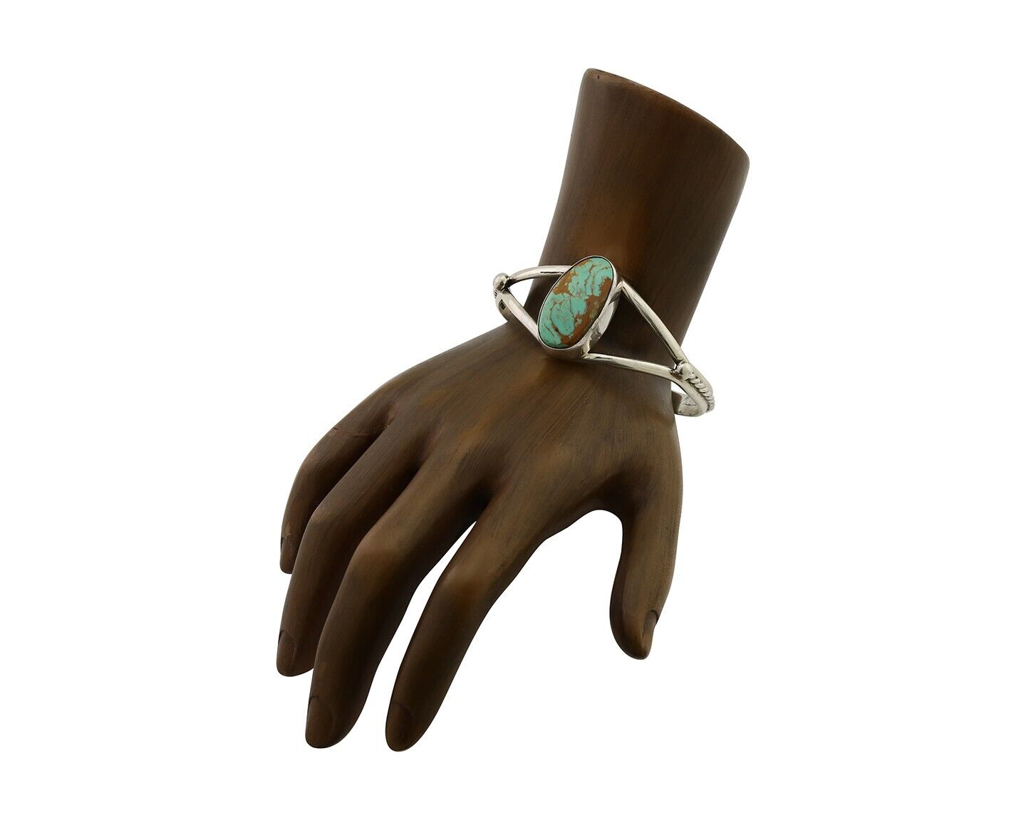 Navajo Cuff Bracelet 925 Silver Natural Blue Turquoise Artist Signed Gecko C.80s