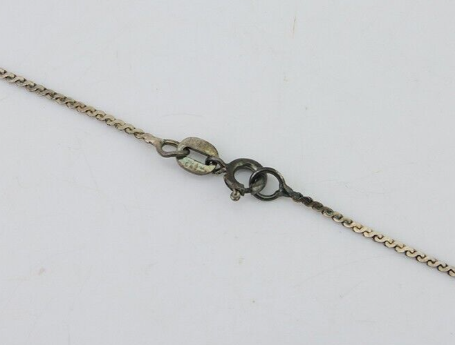 Navajo Necklace 925 Silver Natural Green Turquoise Artist Signed MC C.80's