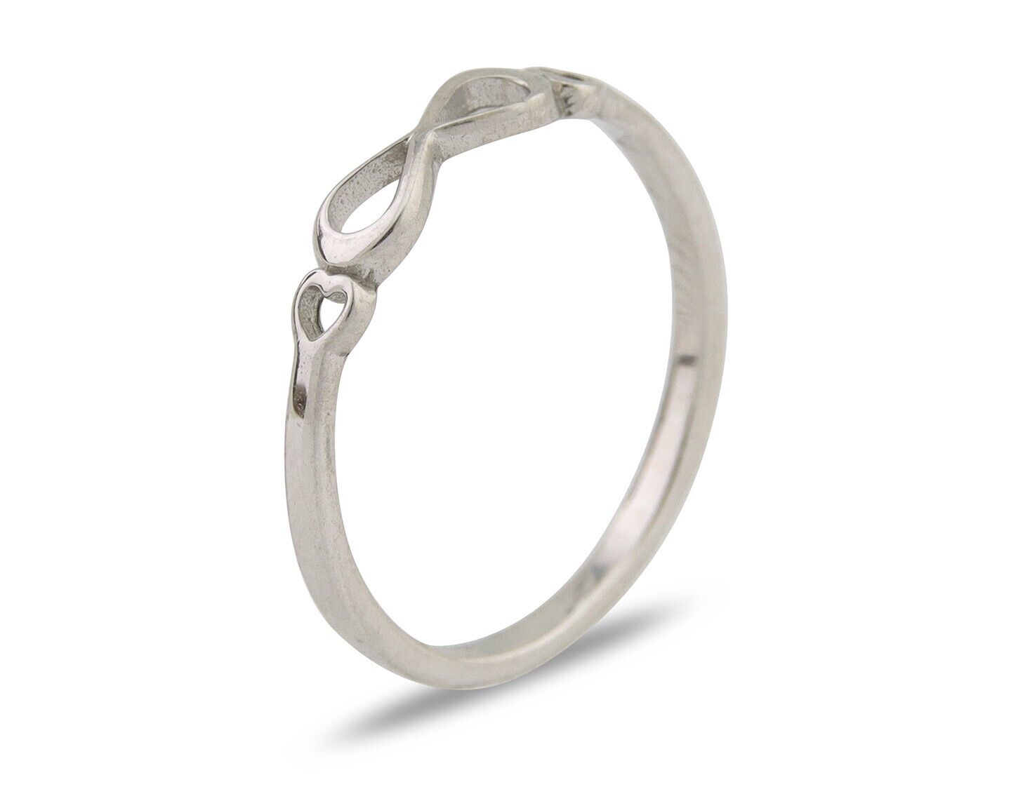 Infinity Heart Promise Ring 925 Solid Silver Size 6.0