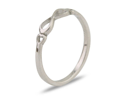 Infinity Heart Promise Ring 925 Solid Silver Size 6.0