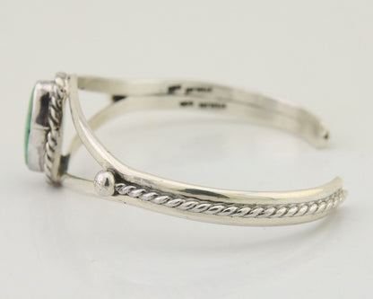 Navajo Bracelet 925 Silver Blue Turquoise Artist Signed Gecko C.80's