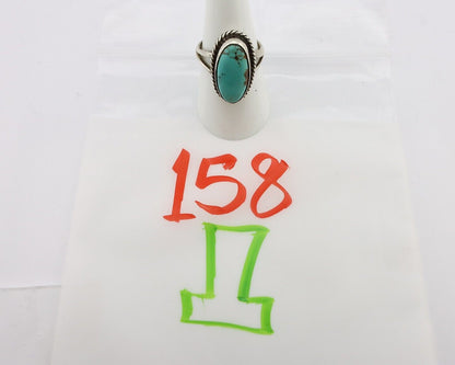 Navajo Ring 925 Silver Kingman Turquoise Native American Artist C.80's
