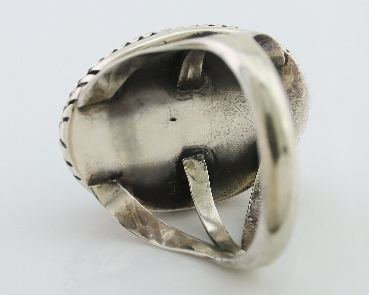 Navajo Ring 925 Silver Turquoise Native American Artist Size 7.75 C.80's