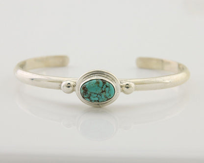 Navajo Kingman Turquoise Bracelet 925 Silver Artist Native American C.80's