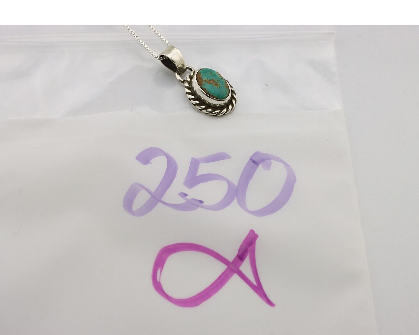 Navajo Necklace 925 Silver Natural Kingman Turquoise Native Artist C.2008