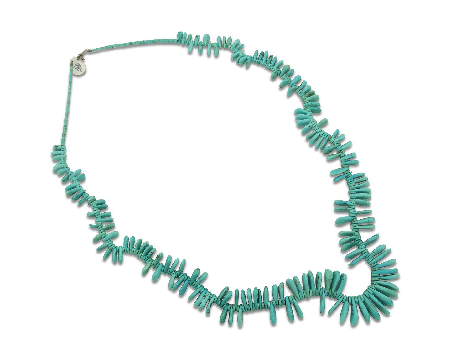 Vintage Bead Necklace 925 Silver Natural Blue Turquoise Handmade Santo Domingo