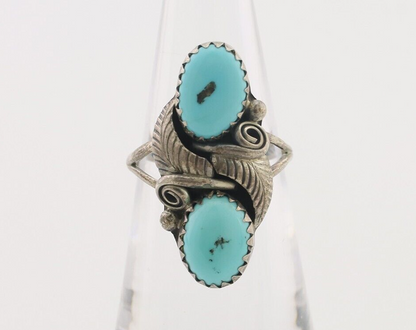 Navajo Ring 925 Silver Natural Blue Turquoise Native American Artist C.80's