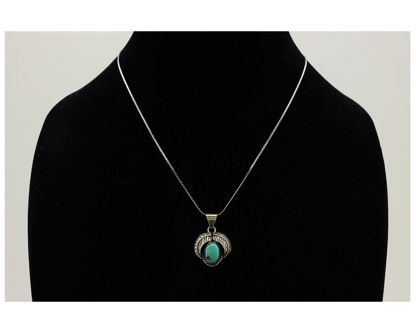 Navajo Turquoise Handmade Necklace 925 Silver Signed Pinwheel C.80's