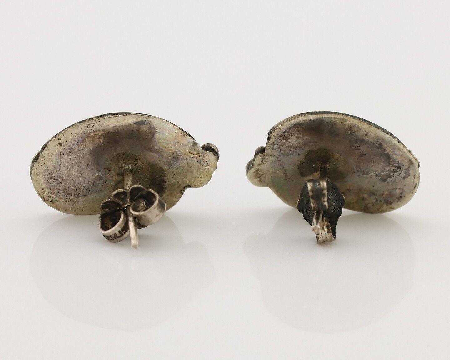 Navajo Earrings 925 Silver Natural Turquoise Native American Artist C.80's