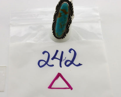 Navajo Ring 925 Silver Natural Mined Turquoise Artist Signed Mike Begay C.80's