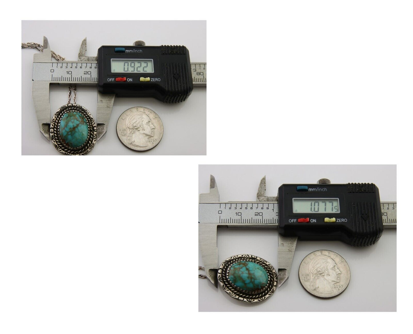 Navajo Necklace 925 Silver Natural Turquoise Native American Artist C.80's