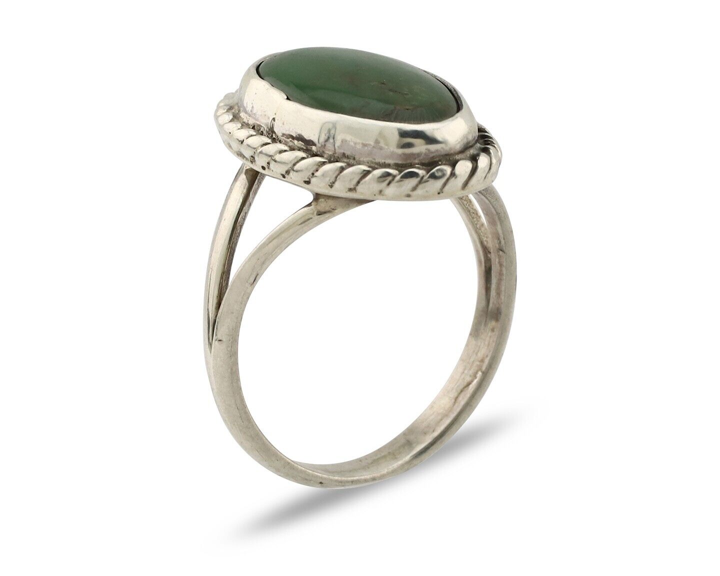 Navajo Ring 925 Silver Kingman Turquoise Native American Artist C.80's