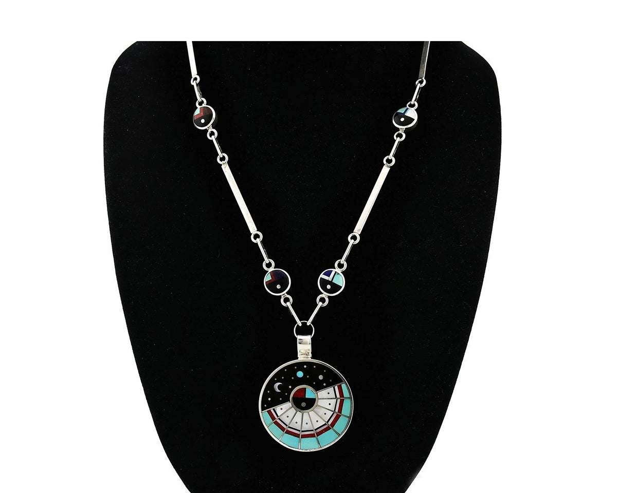 Navajo Necklace Natural Gemstone Handmade Vintage Signed H. Smith C.80's
