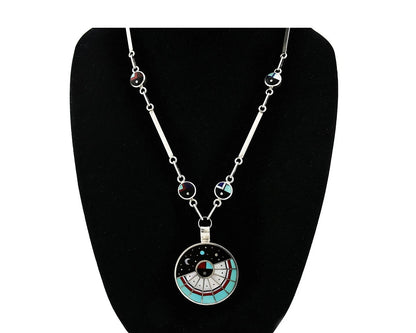 Navajo Necklace Natural Gemstone Handmade Vintage Signed H. Smith C.80's