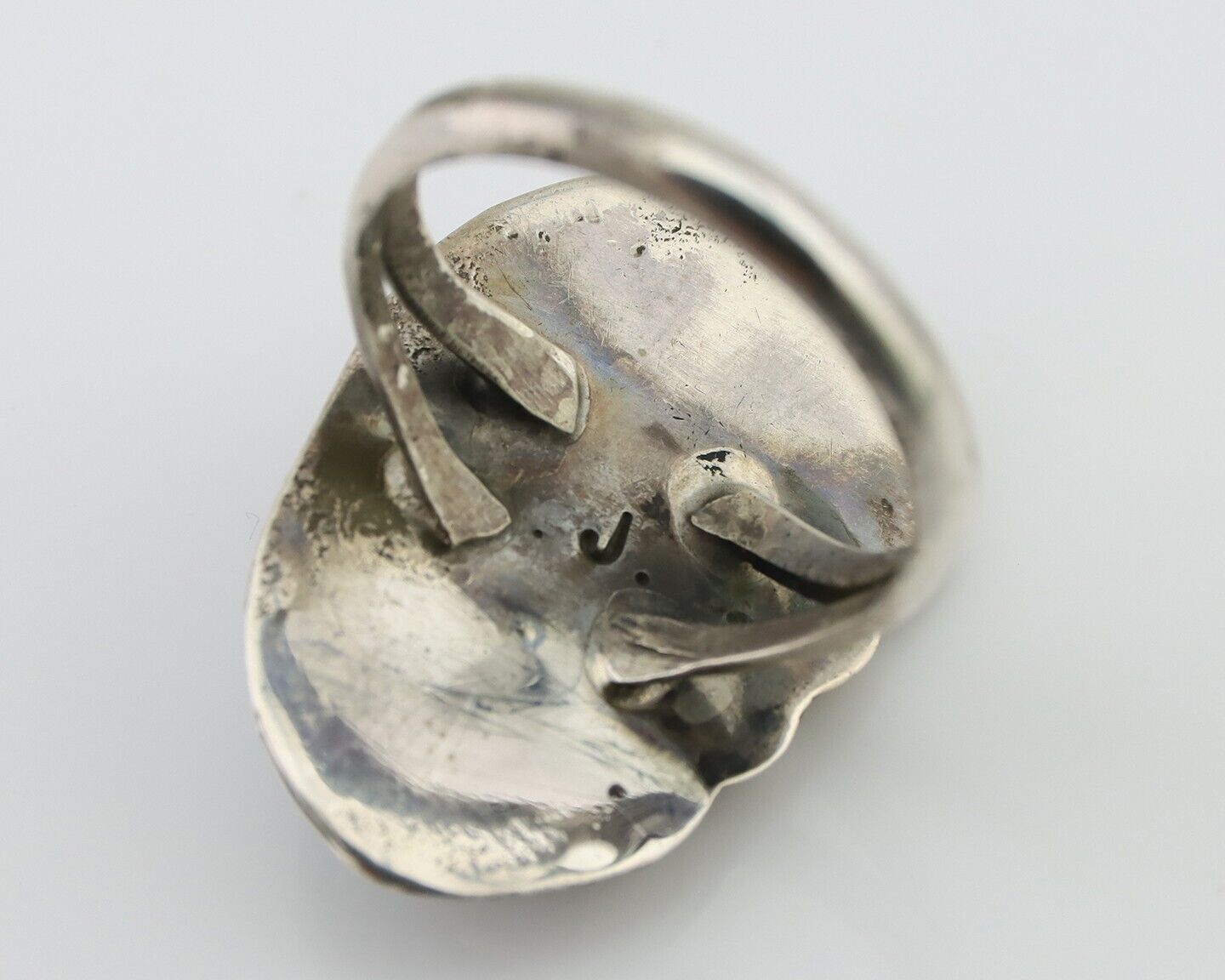Navajo Handmade Ring 925 Silver Natural Turquoise Signed Jason Livingston C.80's