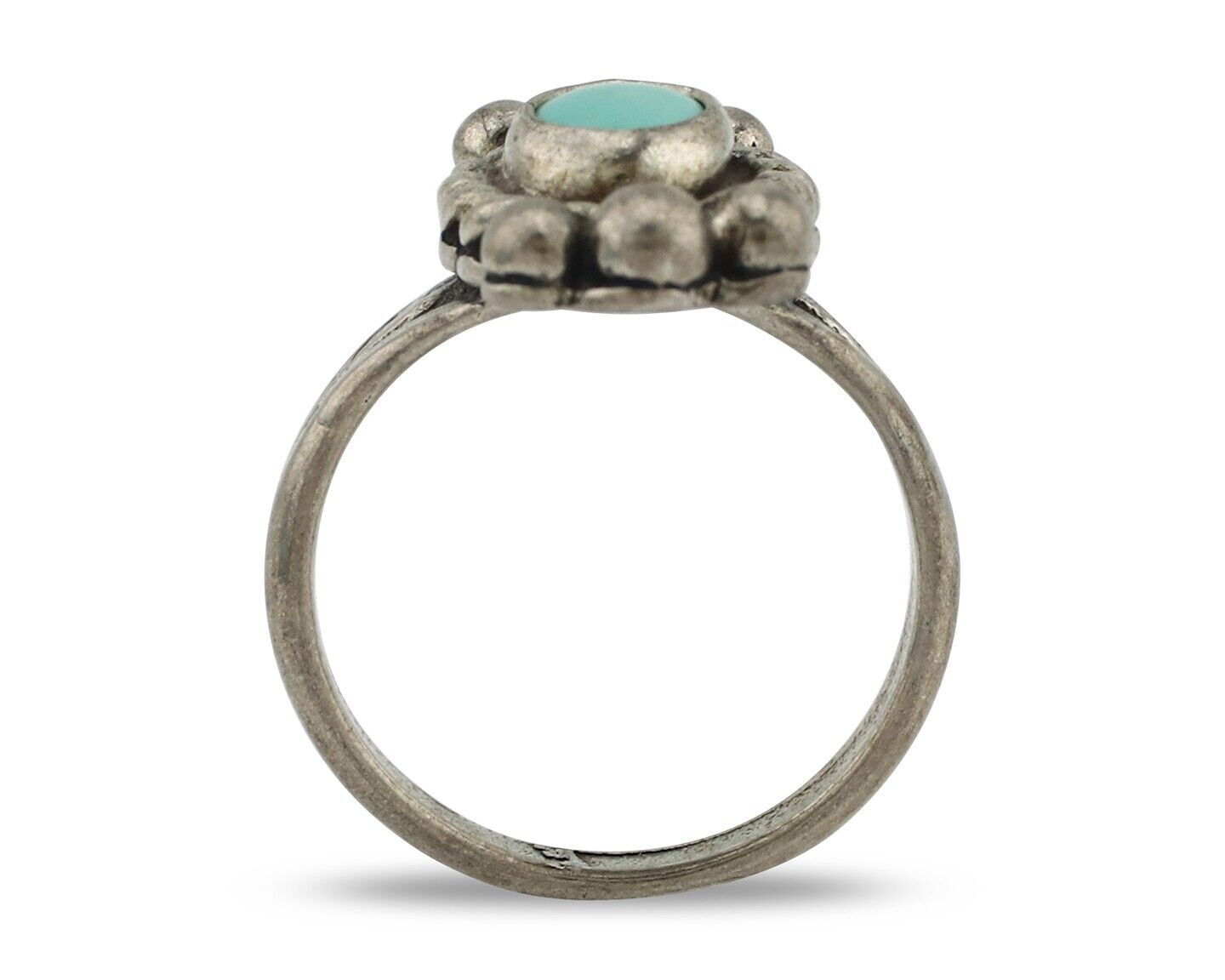 Navajo Ring 925 Silver Natural Blue Turquoise Native American Artist C.1980's