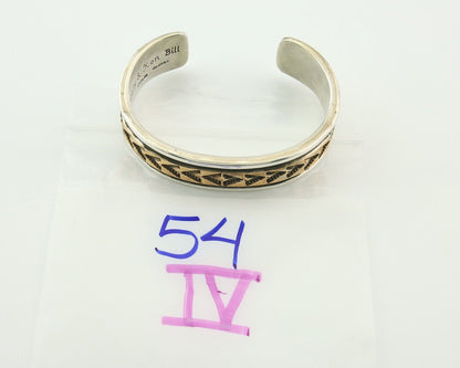 Navajo Bracelet Gold & 925 Silver Handmade 16.5 mm Wide Signed Mary & Ken Bill