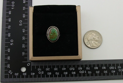 Navajo Ring 925 Sterling Silver Natural Turquoise Native American Artist C.80's