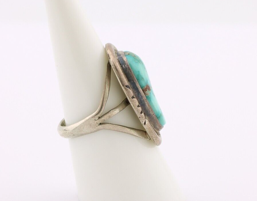 Navajo Ring .925 Silver Blue Turquoise Artist Signed Doug Zachary C.80's