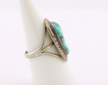 Navajo Ring .925 Silver Blue Turquoise Artist Signed Doug Zachary C.80's