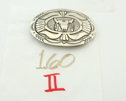 Navajo Belt Buckle 925 Sterling Silver Artist Signed Gene Gibson 2x3 in C.80's