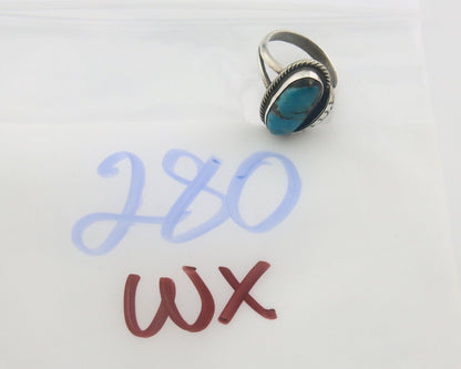 Navajo Ring 925 Sterling Bisbee Turquoise Native Artist C.80's Size 5.75