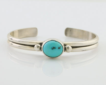 Navajo Cuff Bracelet 925 Silver Natural Blue Turquoise Native American C.80's