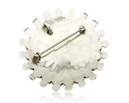 Zuni Signed Artist Victoria Unkestine Inlaid .925 SOLID Silver Tewa Pendant Pin