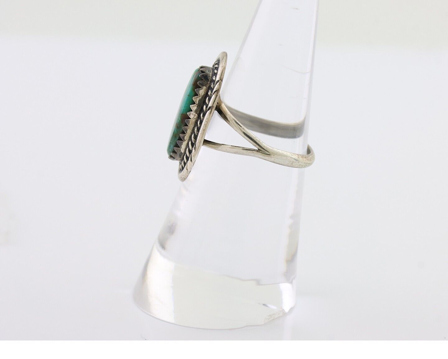 Navajo Handmade Ring 925 Silver Kingman Turquoise Size 6.25 C.80's