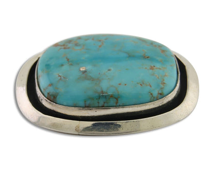 Navajo Pin Pendant 925 Silver Globe Turquoise Artist Signed Doug Zachary C.80's