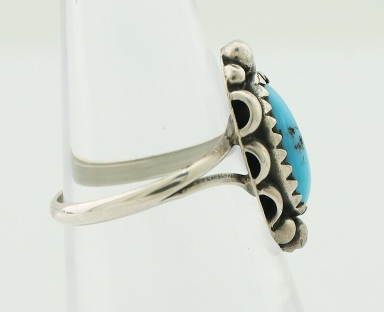 Navajo Handmade Ring 925 Silver Sleeping Beauty Artist Signed SC C.80's