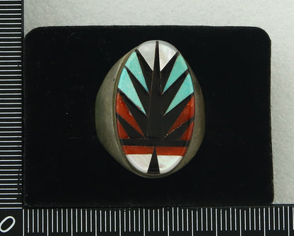 Vintage Zuni Ring 925 Sterling Authentic Natural Gemstone Handmade Size 11.5