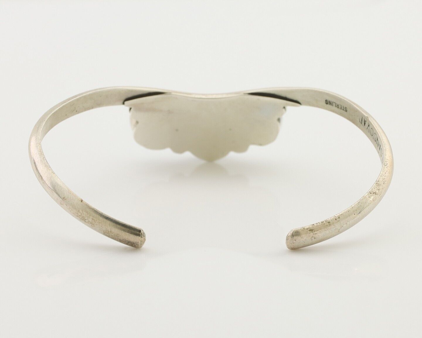 Navajo Bracelet 925 Silver Morenci Turquoise Artist Signed Frank Sandoval C.80's