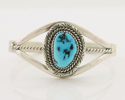 Navajo Cuff Bracelet 925 Silver Natural Blue Turquoise Native American C.80's
