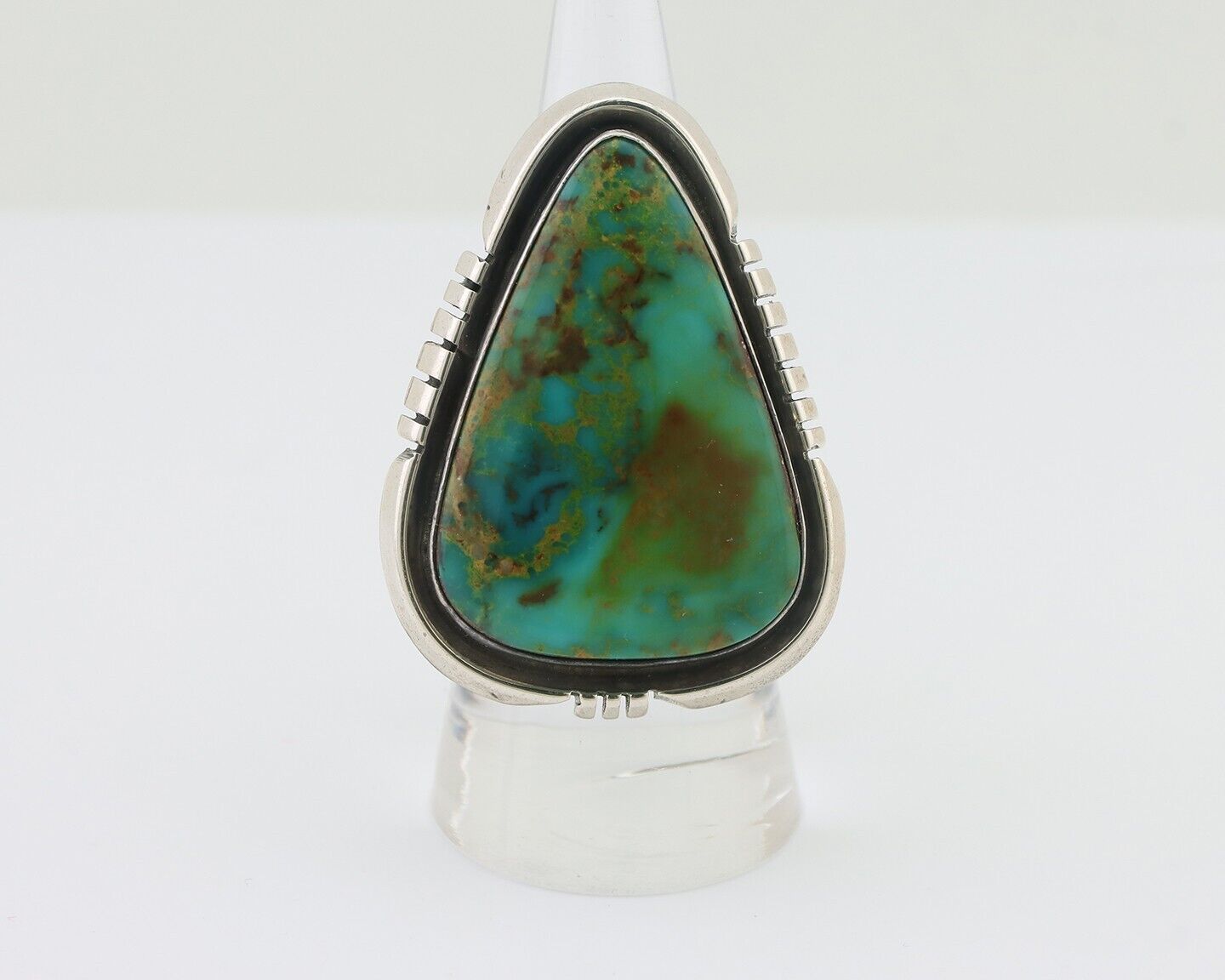 Navajo Ring 925 Silver Kingman Turquoise Artist Signed Doug Zachary C.80's