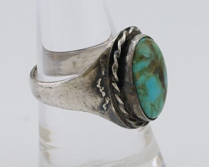 Navajo Ring 925 Silver Natural Blue Turquoise Native American Artist C.80's