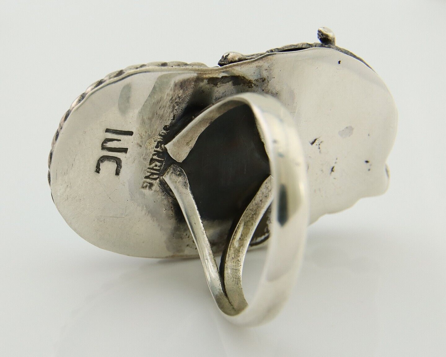 Navajo Ring 925 Silver Turquoise Artist Signed IJC C.80's