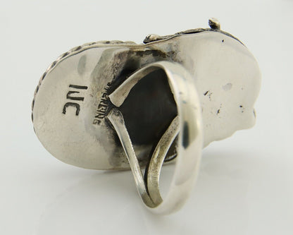 Navajo Ring 925 Silver Turquoise Artist Signed IJC C.80's