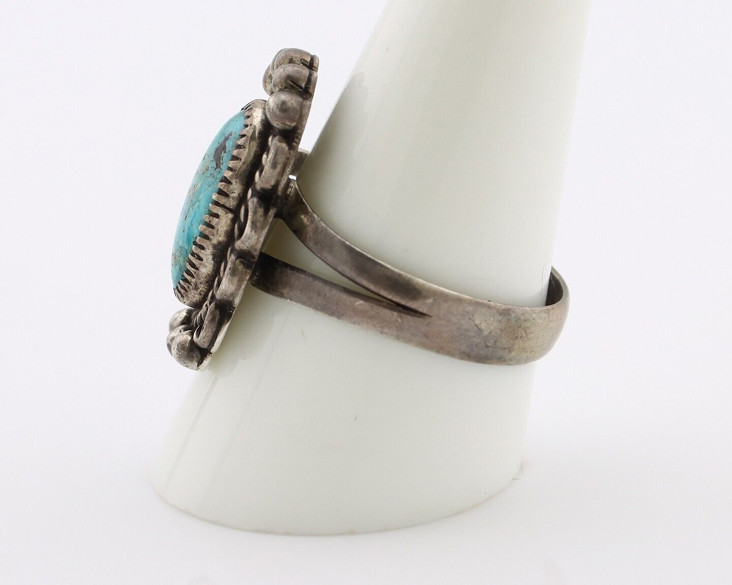 Navajo Ring 925 Silver Blue Turquoise Native American Artist C.80's