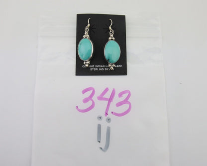 Navajo Dangle Earrings 925 Natural Turquoise Native Inca Mfg C.80's