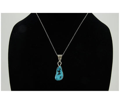 Navajo Necklace 925 Silver Blue Turquoise Artist Signed Tony Guerro C.80's