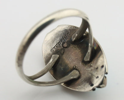 Navajo Ring 925 Silver Sleeping Beauty Artist Signed Sky Stone Creations C.80's