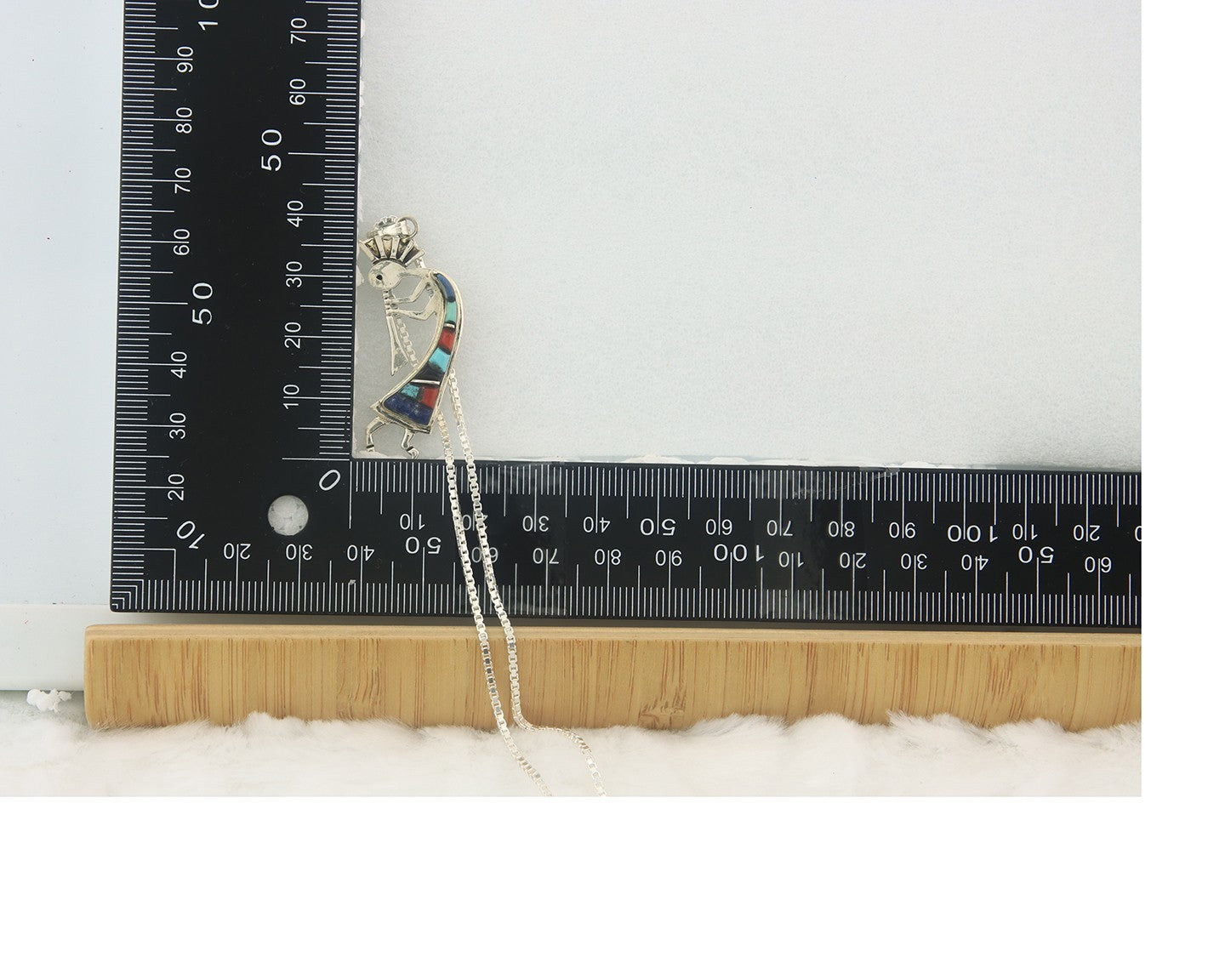 Navajo Kokopelli Necklace Sterling Silver Authentic Natural Gemstone