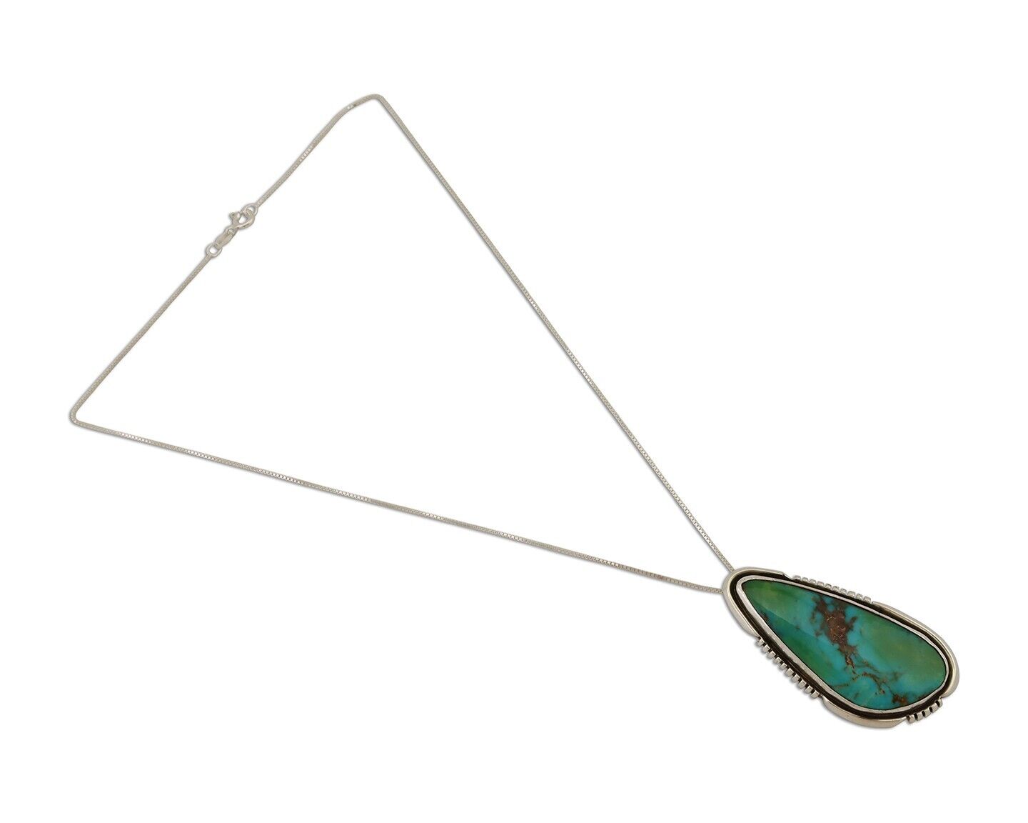 Navajo Pendant 925 Silver Kingman Turquoise Signed Doug Zachary C.90's