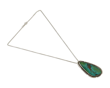 Navajo Pendant 925 Silver Kingman Turquoise Signed Doug Zachary C.90's