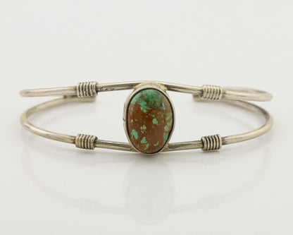 Navajo Bracelet 925 Silver Natural Green Turquoise Native American C80s