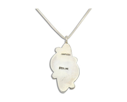 Navajo Turquoise Handmade Necklace 925 Silver Signed Simplicio C.80's