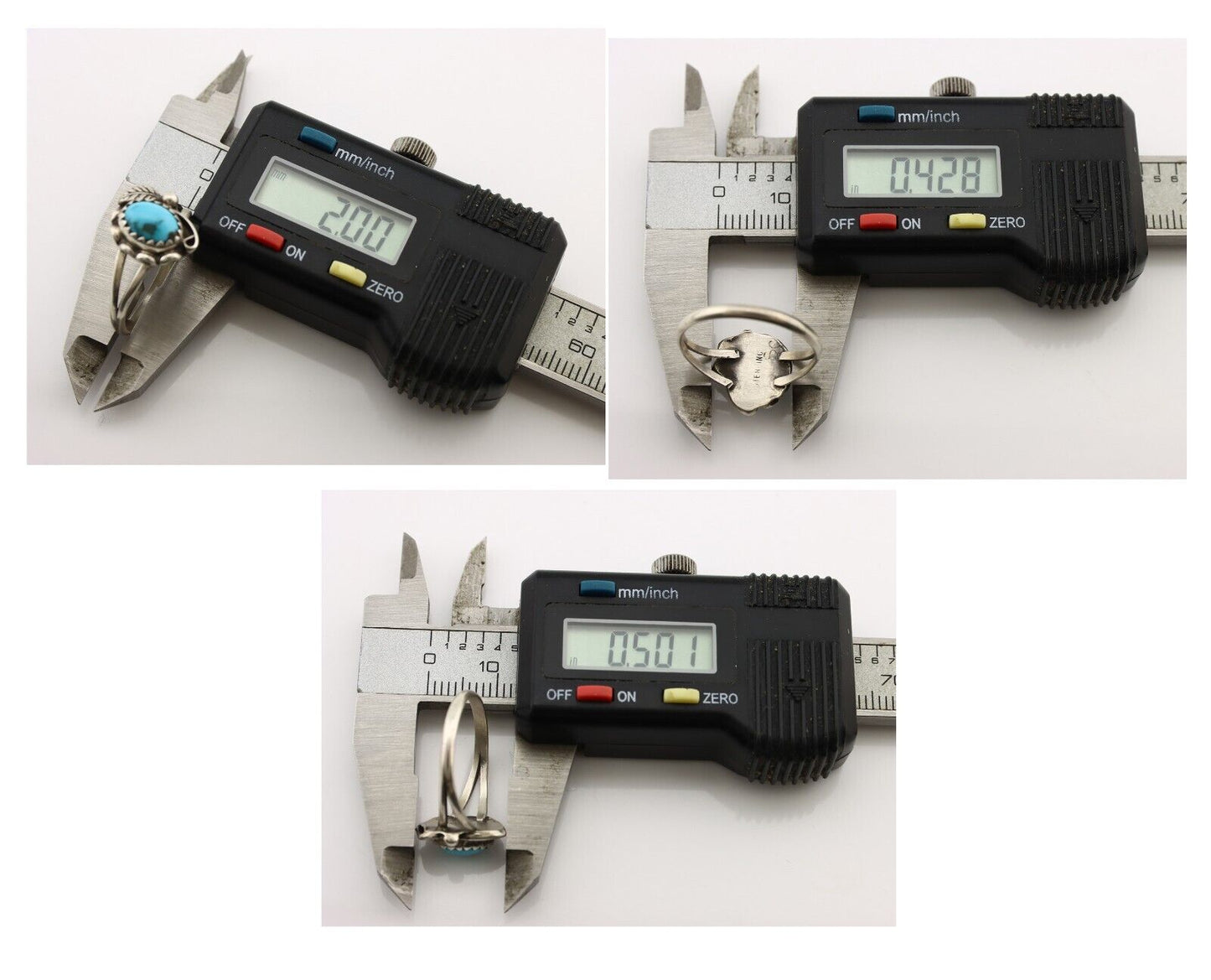 Navajo Ring 925 Silver Turquoise Artist Signed SkyStone Creations C.80's